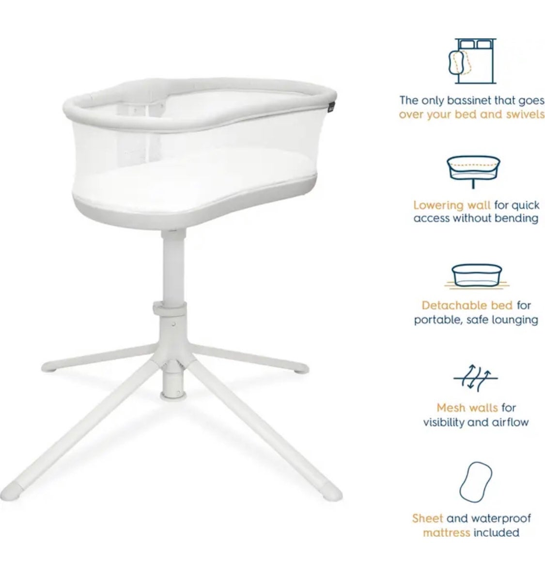 Halo Grey Bassinest Swivel Sleeper 3.0 Little Babet